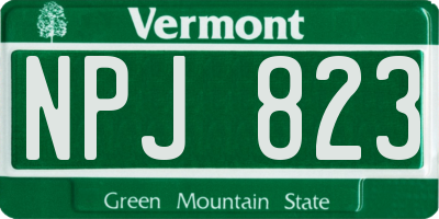 VT license plate NPJ823