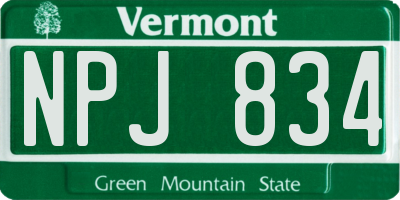 VT license plate NPJ834