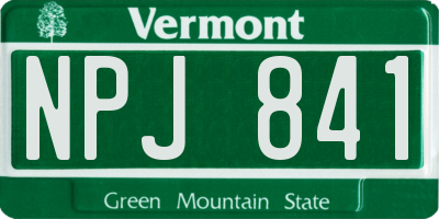 VT license plate NPJ841