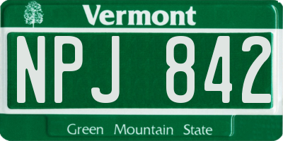 VT license plate NPJ842