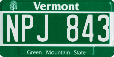 VT license plate NPJ843