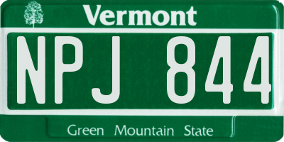 VT license plate NPJ844