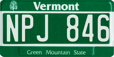 VT license plate NPJ846