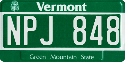 VT license plate NPJ848