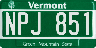 VT license plate NPJ851