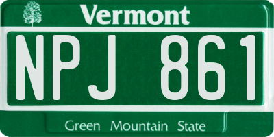 VT license plate NPJ861