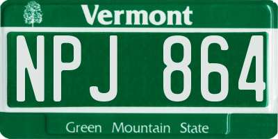 VT license plate NPJ864
