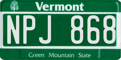 VT license plate NPJ868