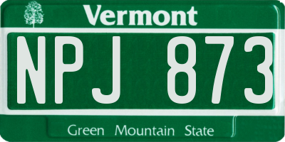VT license plate NPJ873