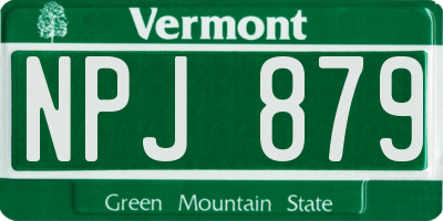 VT license plate NPJ879