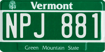 VT license plate NPJ881