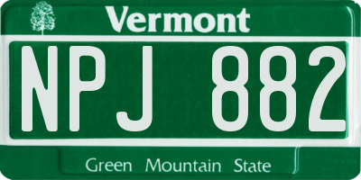 VT license plate NPJ882