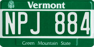 VT license plate NPJ884