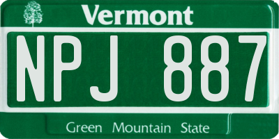 VT license plate NPJ887