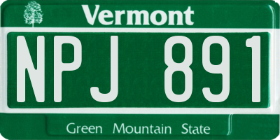 VT license plate NPJ891