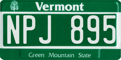 VT license plate NPJ895