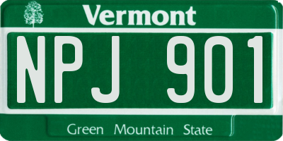 VT license plate NPJ901