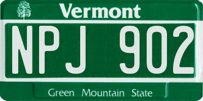 VT license plate NPJ902