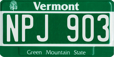 VT license plate NPJ903