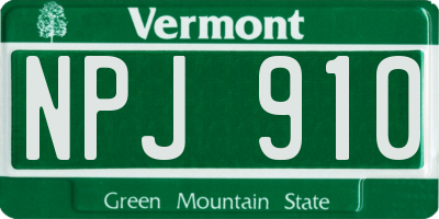 VT license plate NPJ910