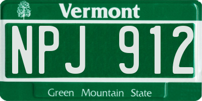VT license plate NPJ912