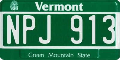 VT license plate NPJ913