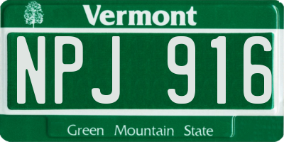 VT license plate NPJ916