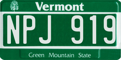 VT license plate NPJ919