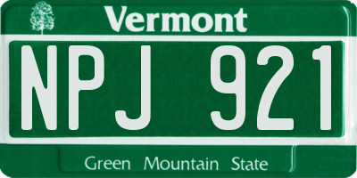 VT license plate NPJ921