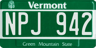 VT license plate NPJ942