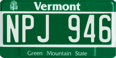 VT license plate NPJ946
