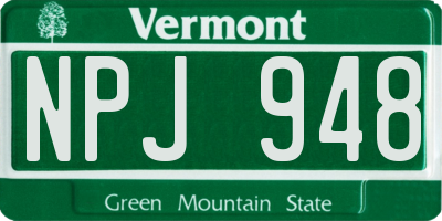 VT license plate NPJ948