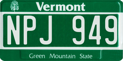 VT license plate NPJ949