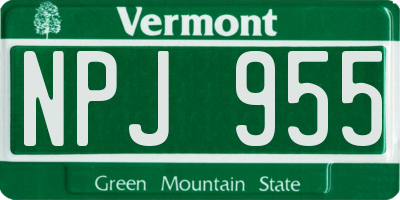 VT license plate NPJ955