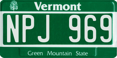 VT license plate NPJ969