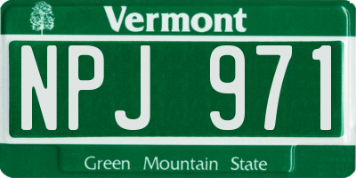 VT license plate NPJ971