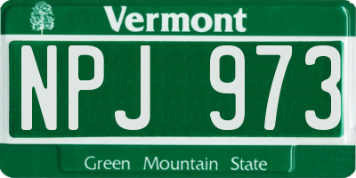 VT license plate NPJ973