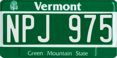 VT license plate NPJ975