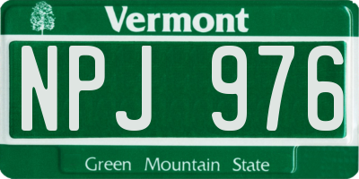 VT license plate NPJ976