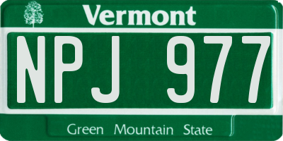 VT license plate NPJ977