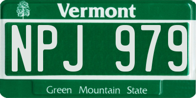 VT license plate NPJ979