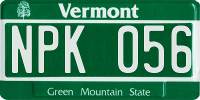 VT license plate NPK056