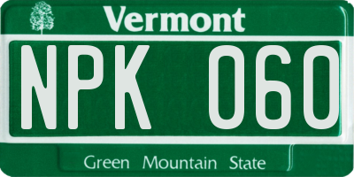 VT license plate NPK060