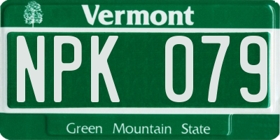VT license plate NPK079