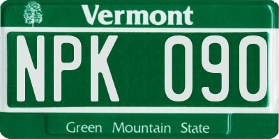 VT license plate NPK090