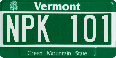 VT license plate NPK101