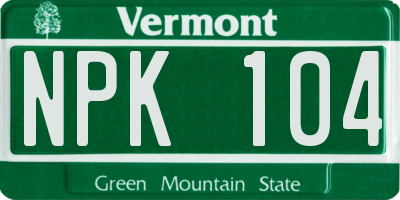 VT license plate NPK104