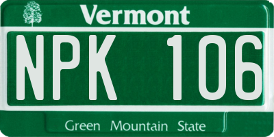VT license plate NPK106