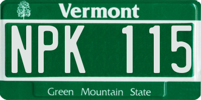 VT license plate NPK115