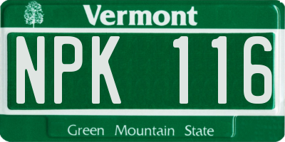 VT license plate NPK116
